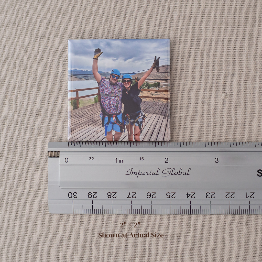 2x2 photo magnet size guide with ruler
